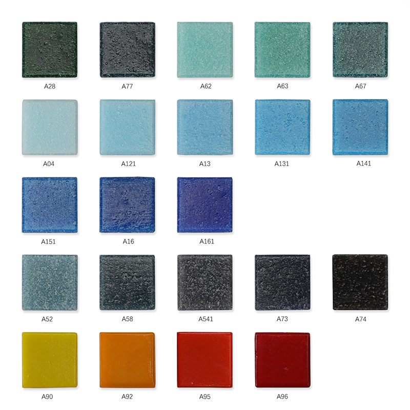 Front view of Sand series mosaic tiles color palettes.