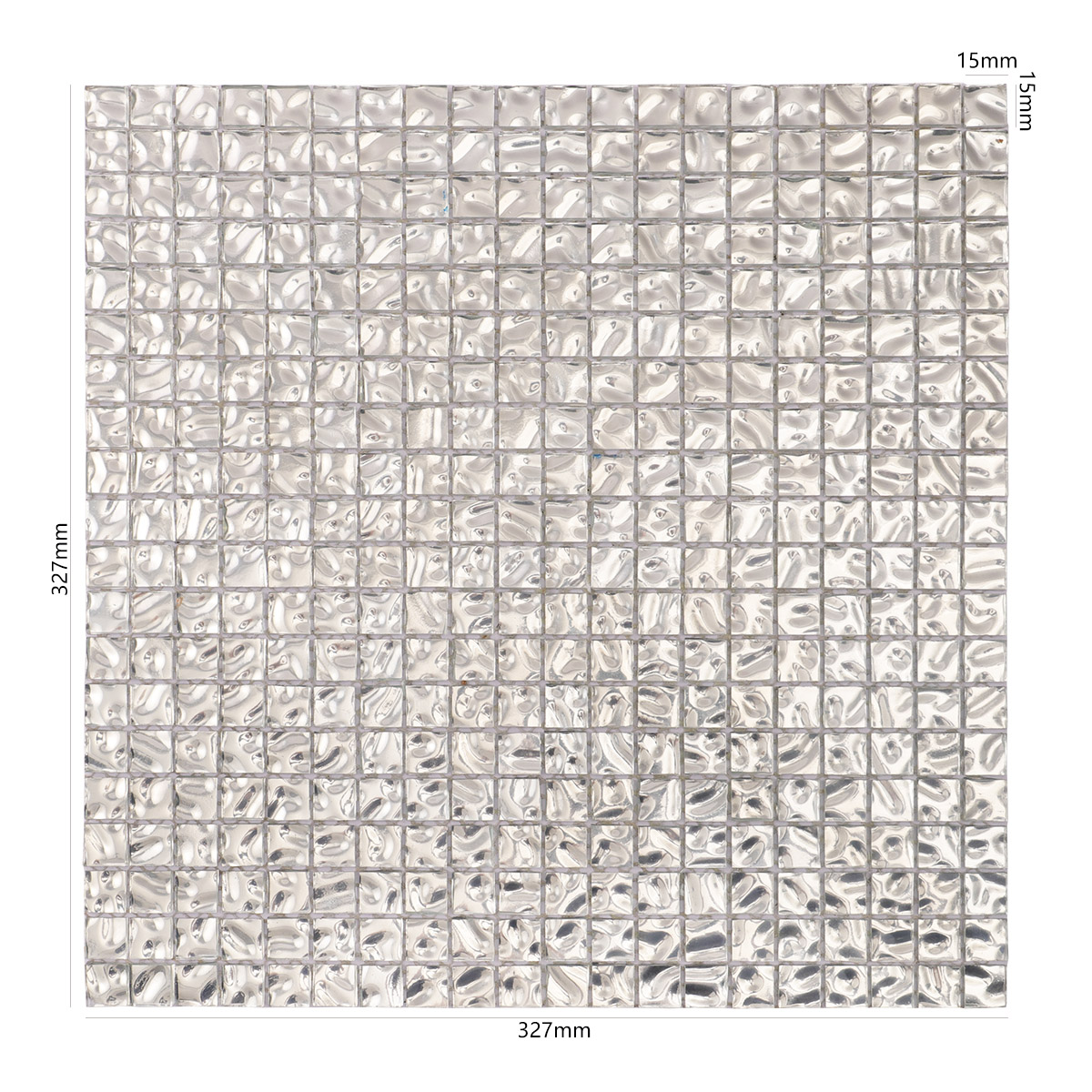 Modern Silver Square Mosaic Tiles - Ideal for Kitchen and Wall Decor