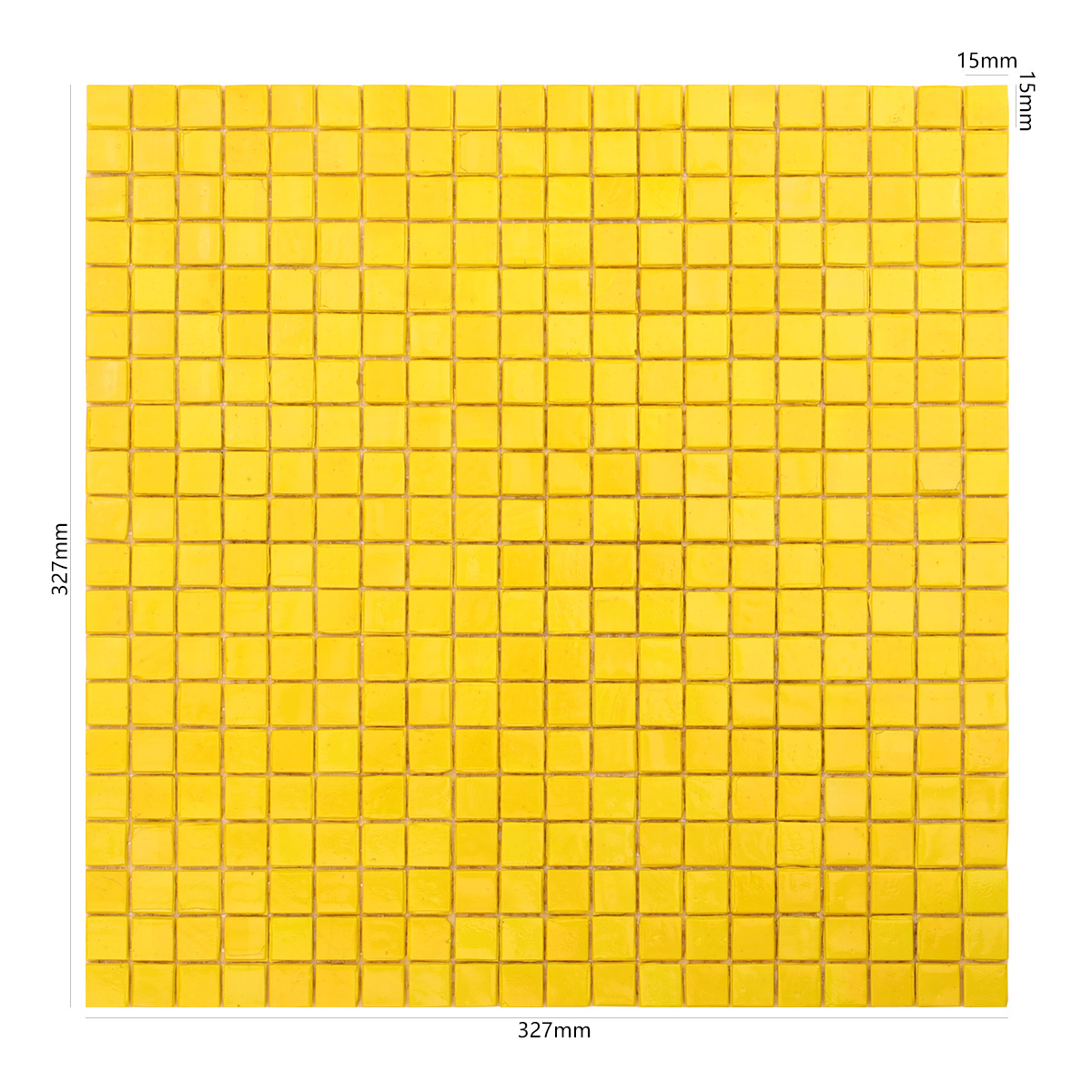 Lemon squares yellow glass mosaic tile