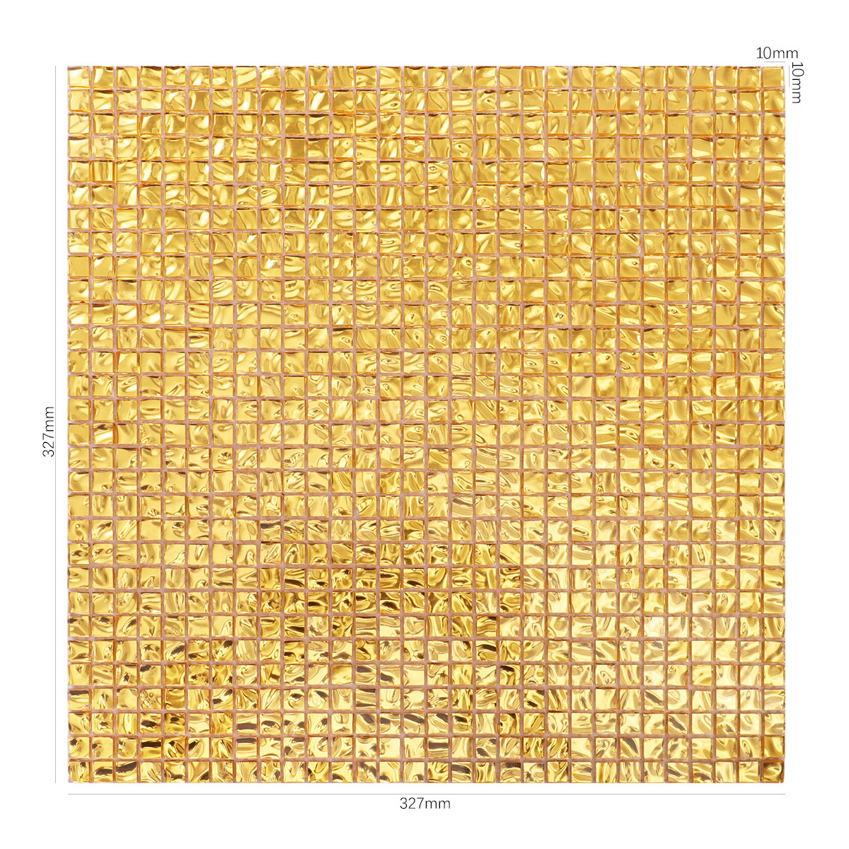 Glossy Gold  Glass Mosaic Tiles 10x10mm 