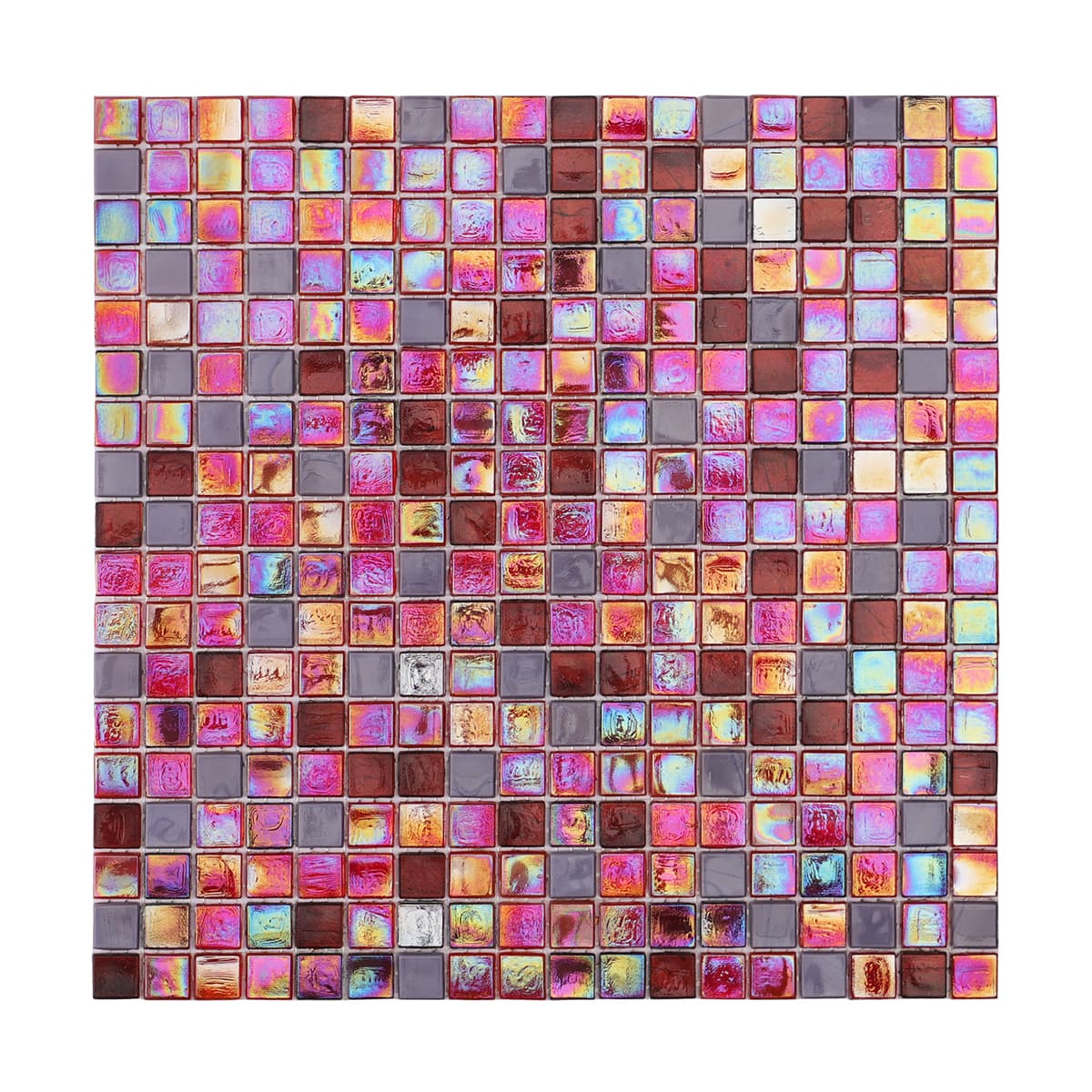Vibrant Melograno Red and Purple Glass Mosaic Wall Pool Floor Tile 