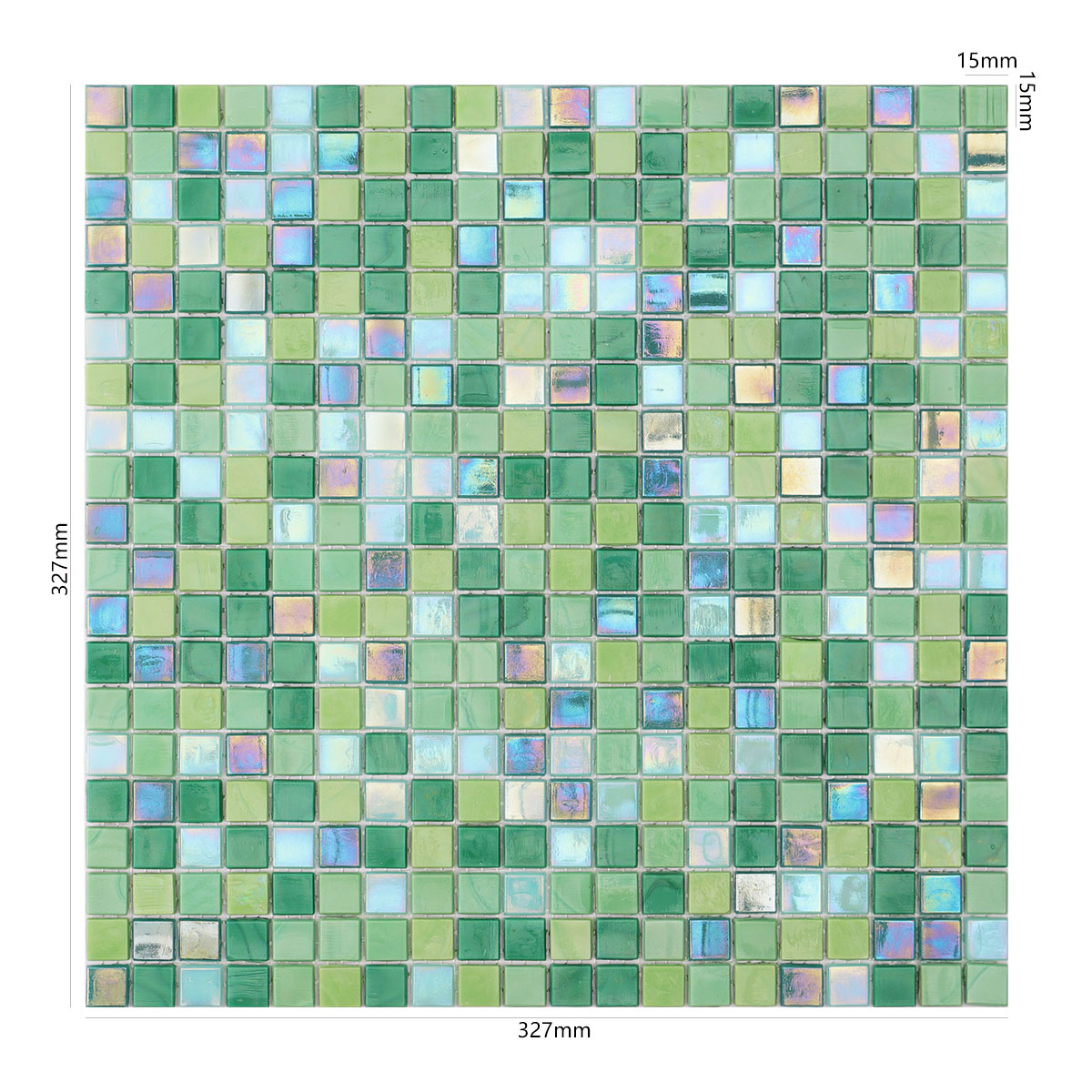 Nacreous Glossy Light Green Glass Mosaic Uniform square Wall and Floor