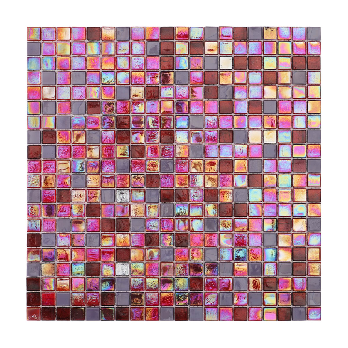 Vibrant Melograno Red and Purple Glass Mosaic Wall Pool Floor Tile 