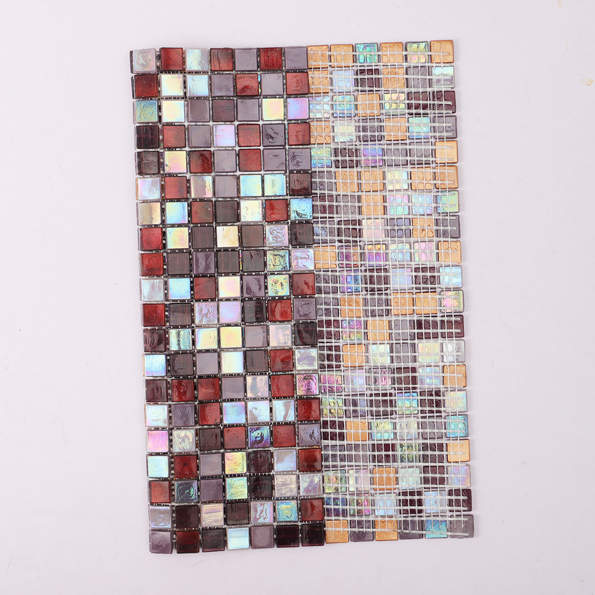 Glossy Merlot Red and Purple Glass Mosaic Walls and Floors Tiles