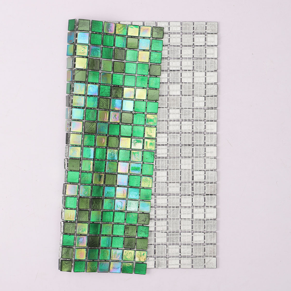 Glossy Forest Green Square Glass Mosaic wall Tiles