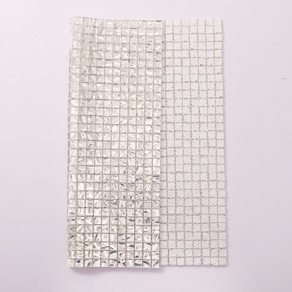 Glossy Silver Square Glass Mosaic Wall Tile 10X10mm
