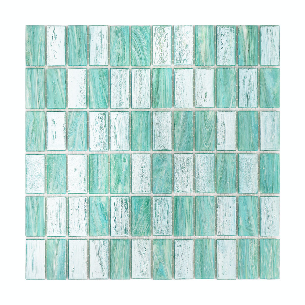 Iridescent Light Green  Rectangle Glass Mosaic  Floor and Wall Tiles