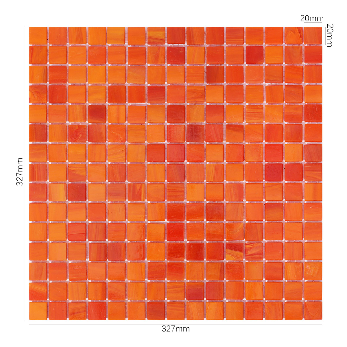 Glossy Fire Orange Glass Mosaic Pool Tiles