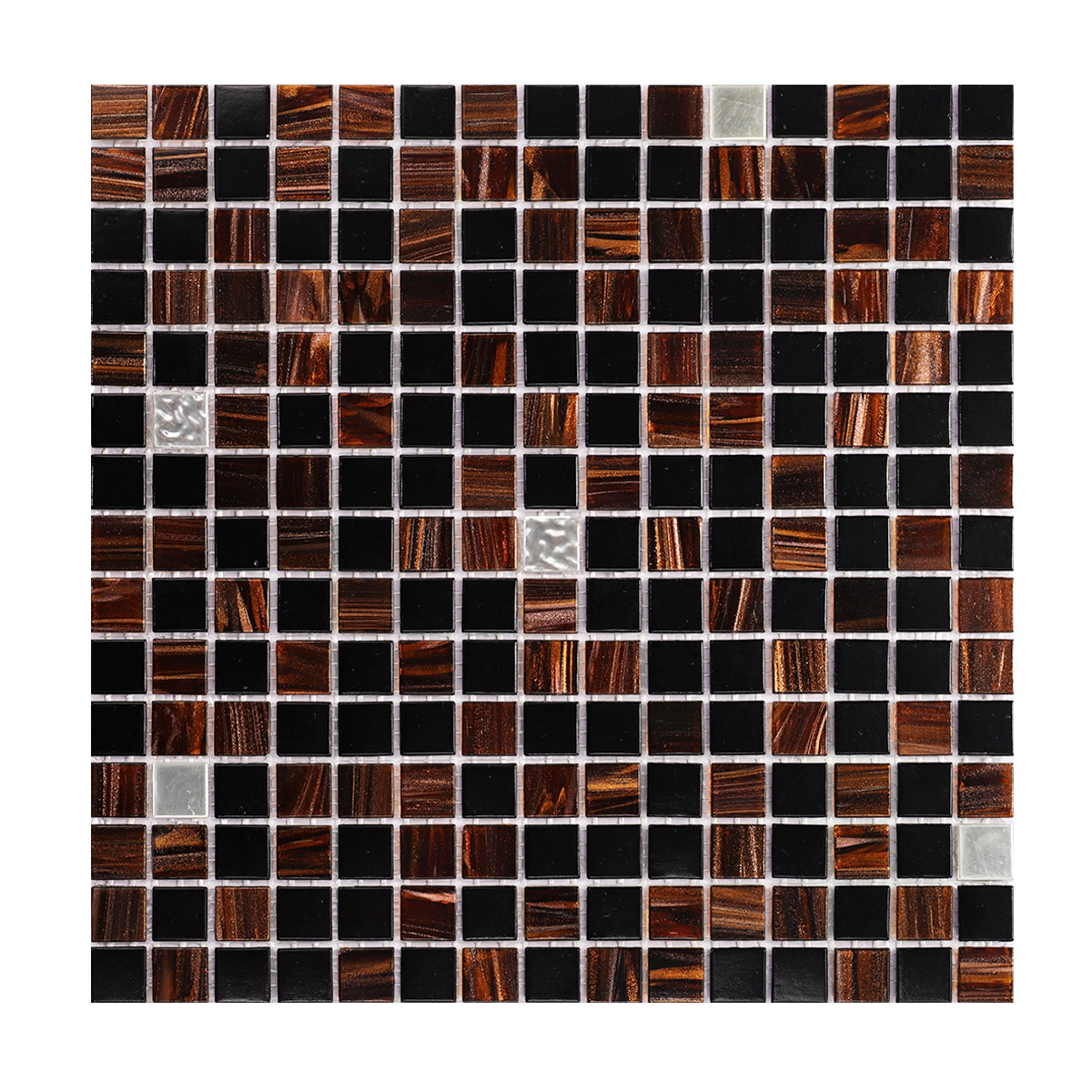 Brown and Black Glass Mosaic Tiles for Wall and Floor 