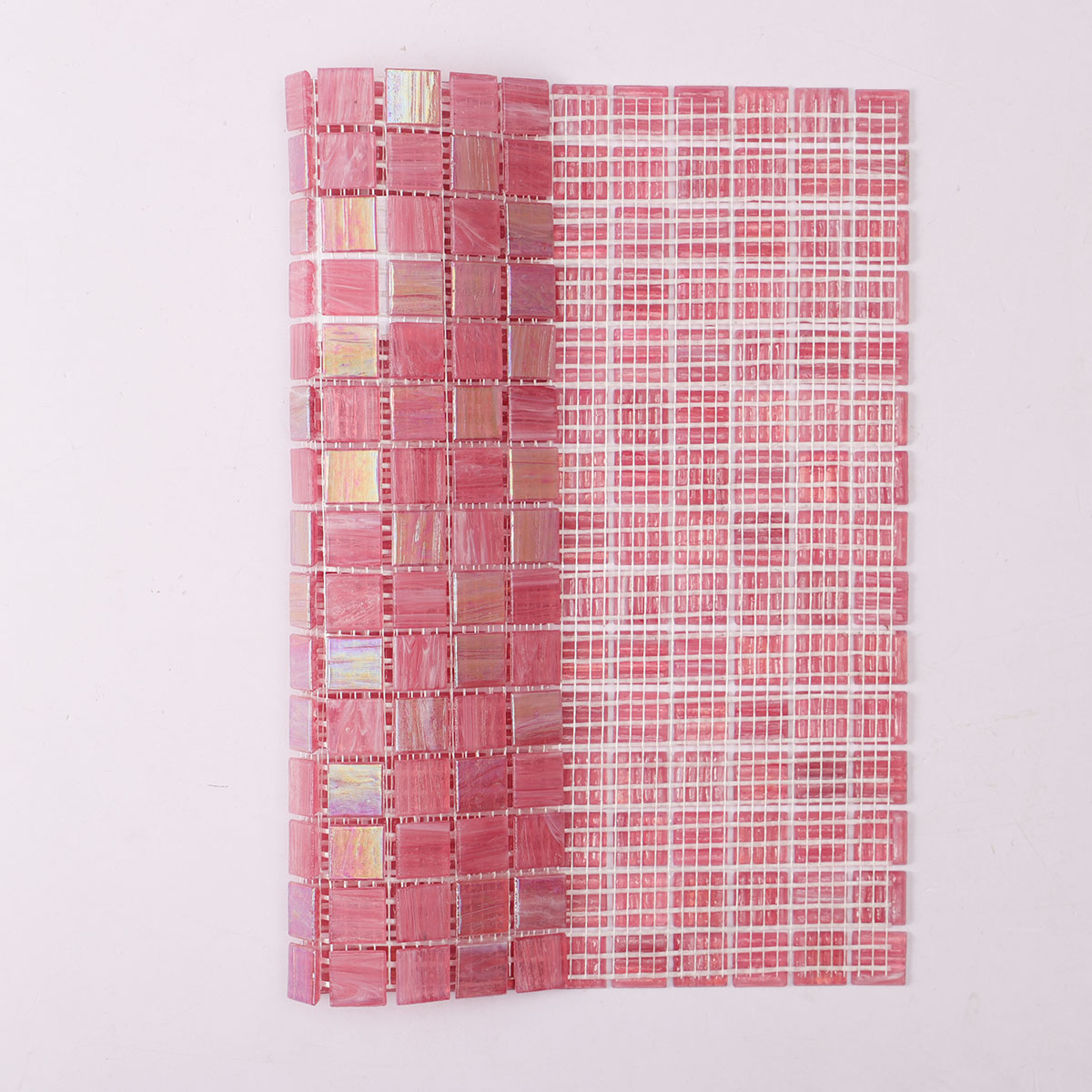 Glossy Pink Glass Mosaic Tiles for Walls and Floors