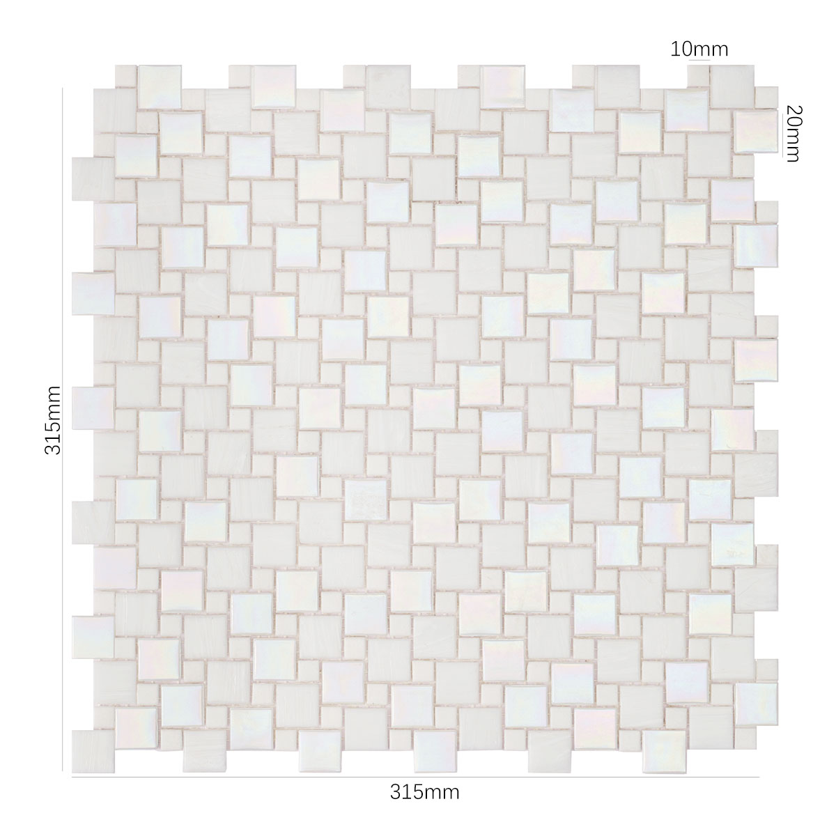  Bright White Windmill Glass Mosaic Tiles For Pool