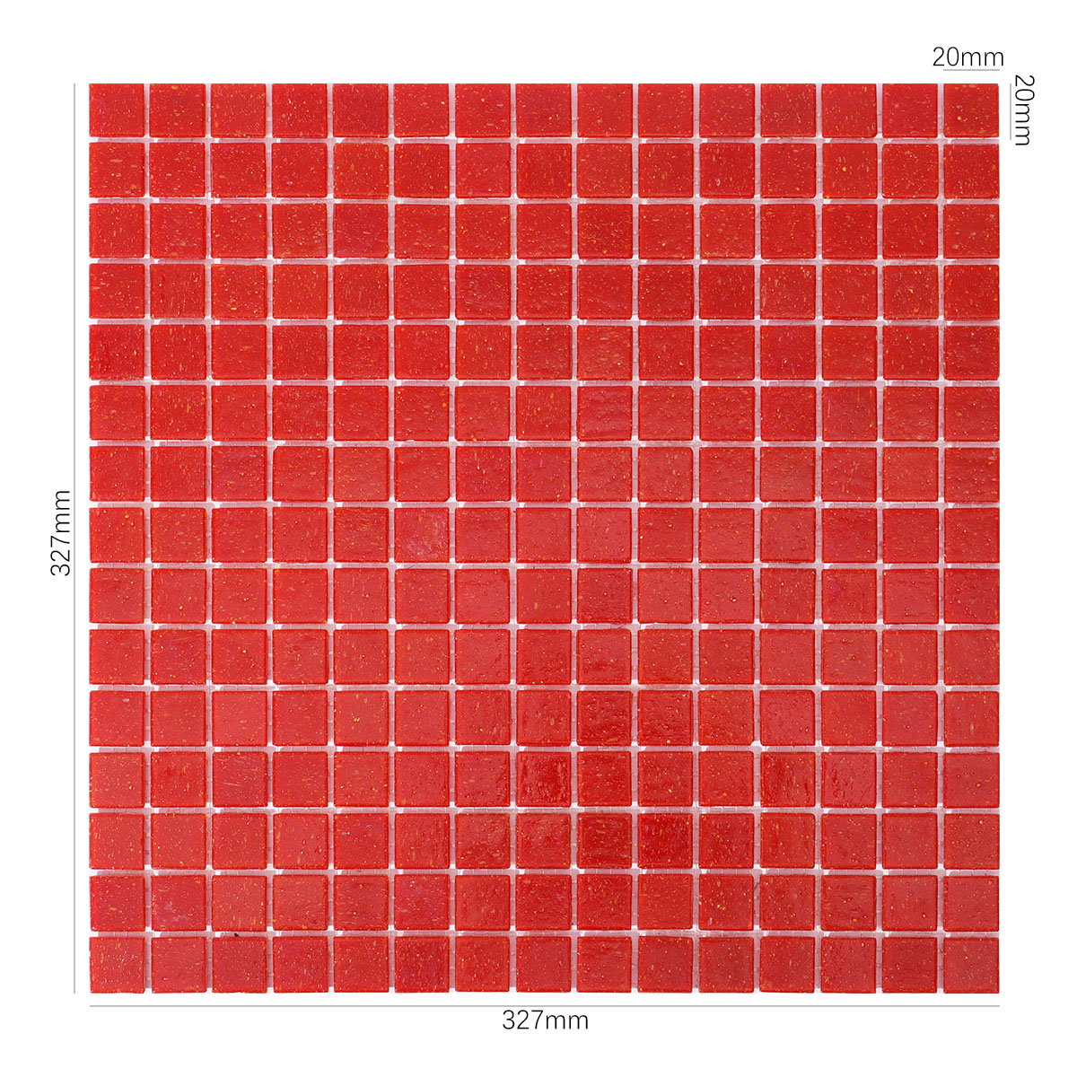 Apple Red Uniform Square Glass Mosaic Tiles  For  Wall & Floor 