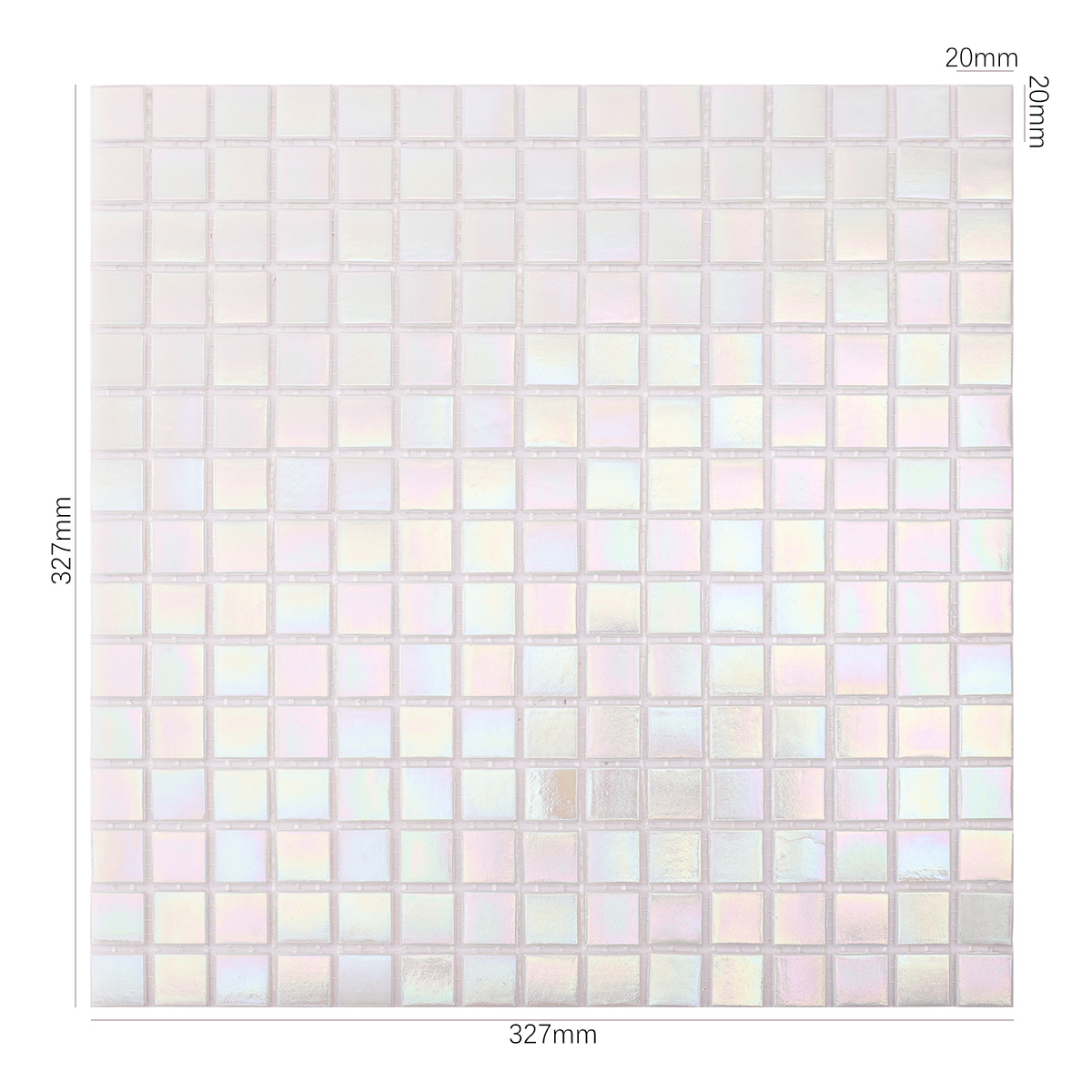 Iridescent Pure White Square Glass Mosaic Tiles for Bathrooms-SAICINA TILES