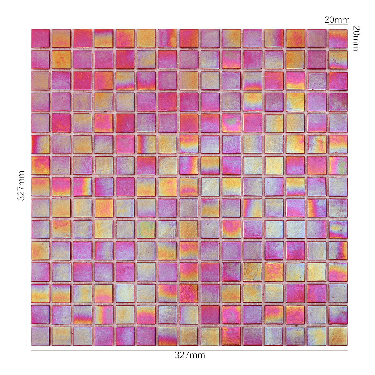 Watermelon Red Iridescent Glass Mosaic Tiles for Stylish Backsplashes-SAICINA TILES