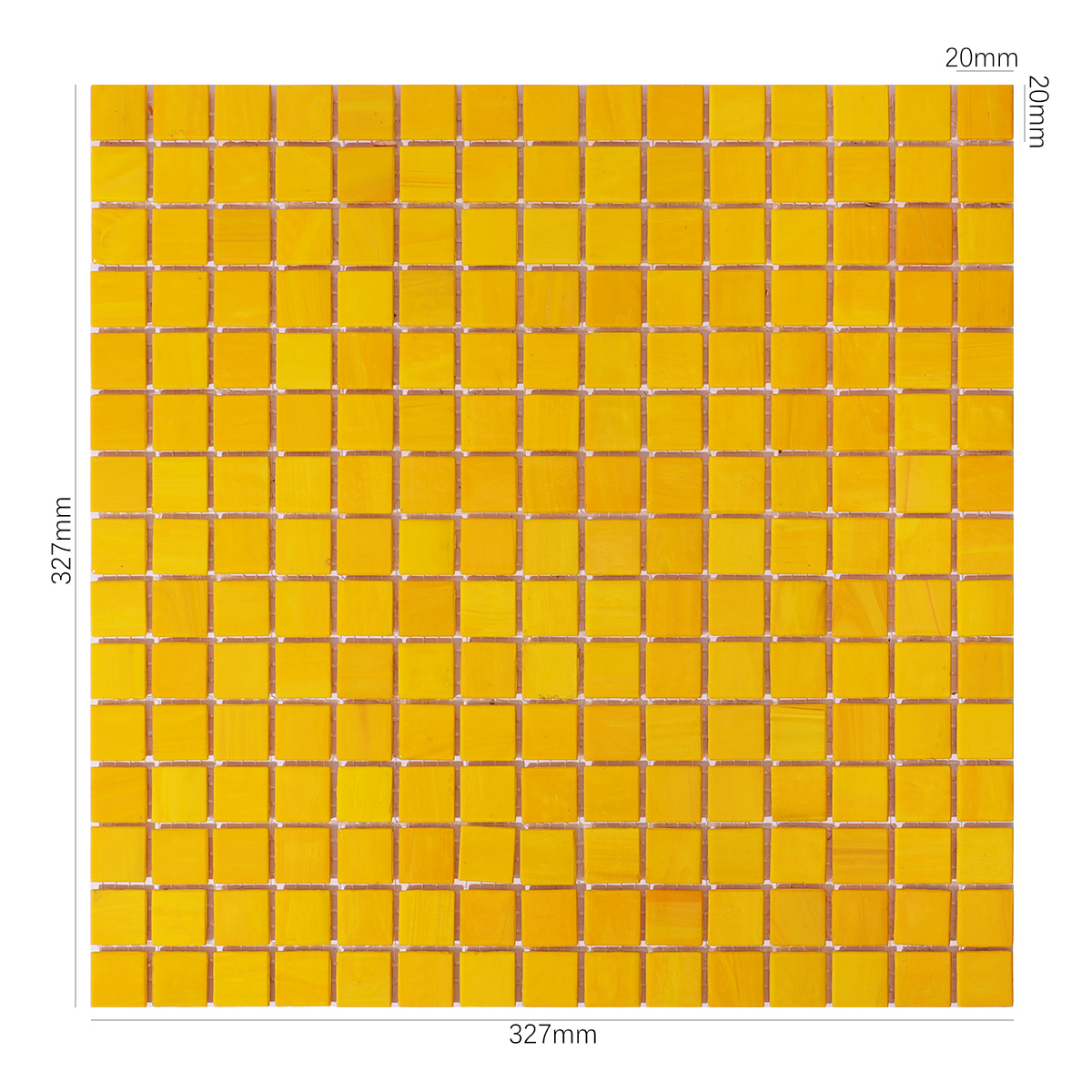 Matte Yellow Square Mosaic Wall and Floor Tiles