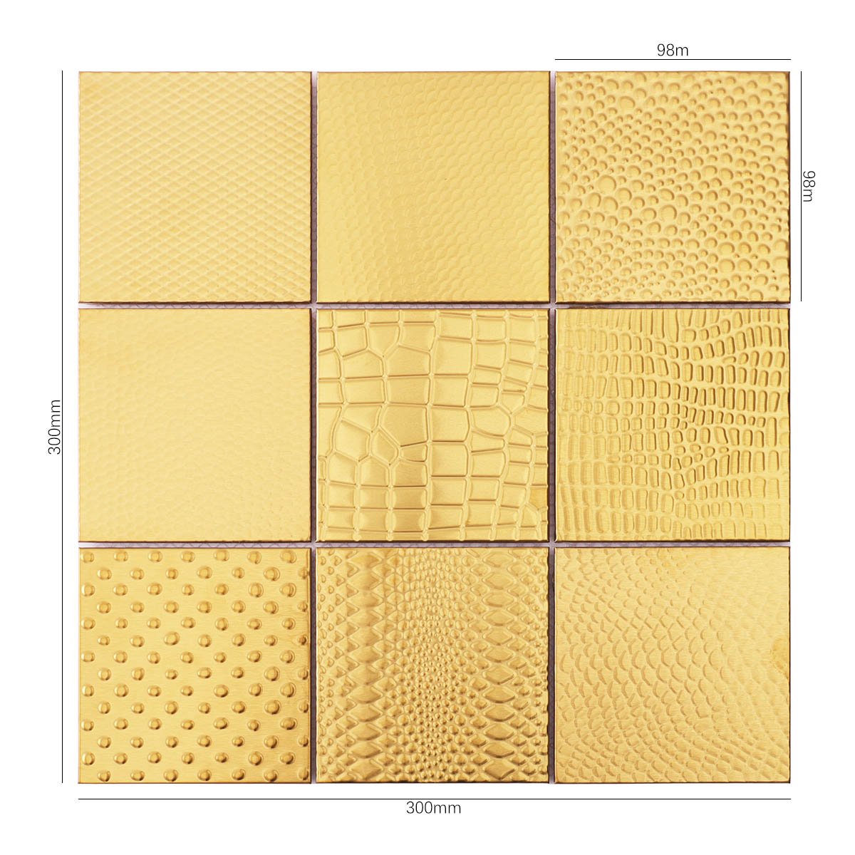 3D Wavy Gold Metal Mosaic Wall Tiles-SAICINA TILES