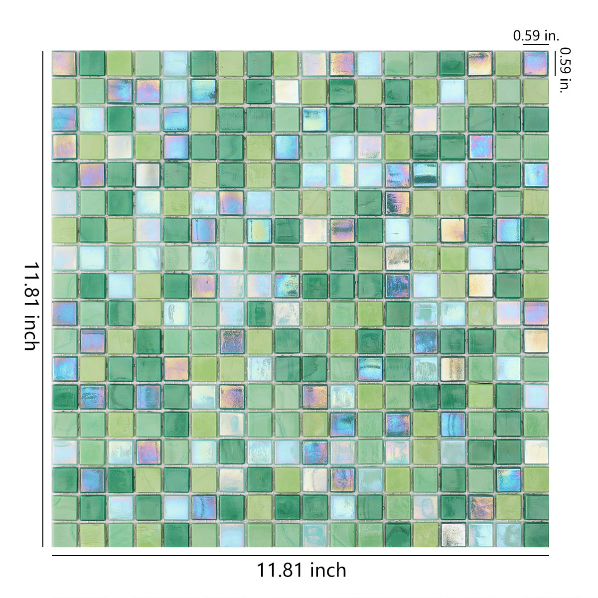 Nacreous Glossy Light Green Glass Mosaic Uniform square Wall and Floor