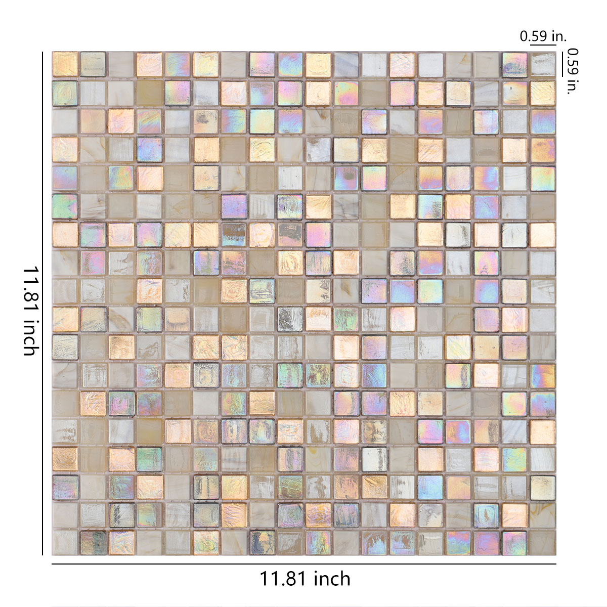 Beige and Gold Iridescent Glass Mosaic Tiles Mixed