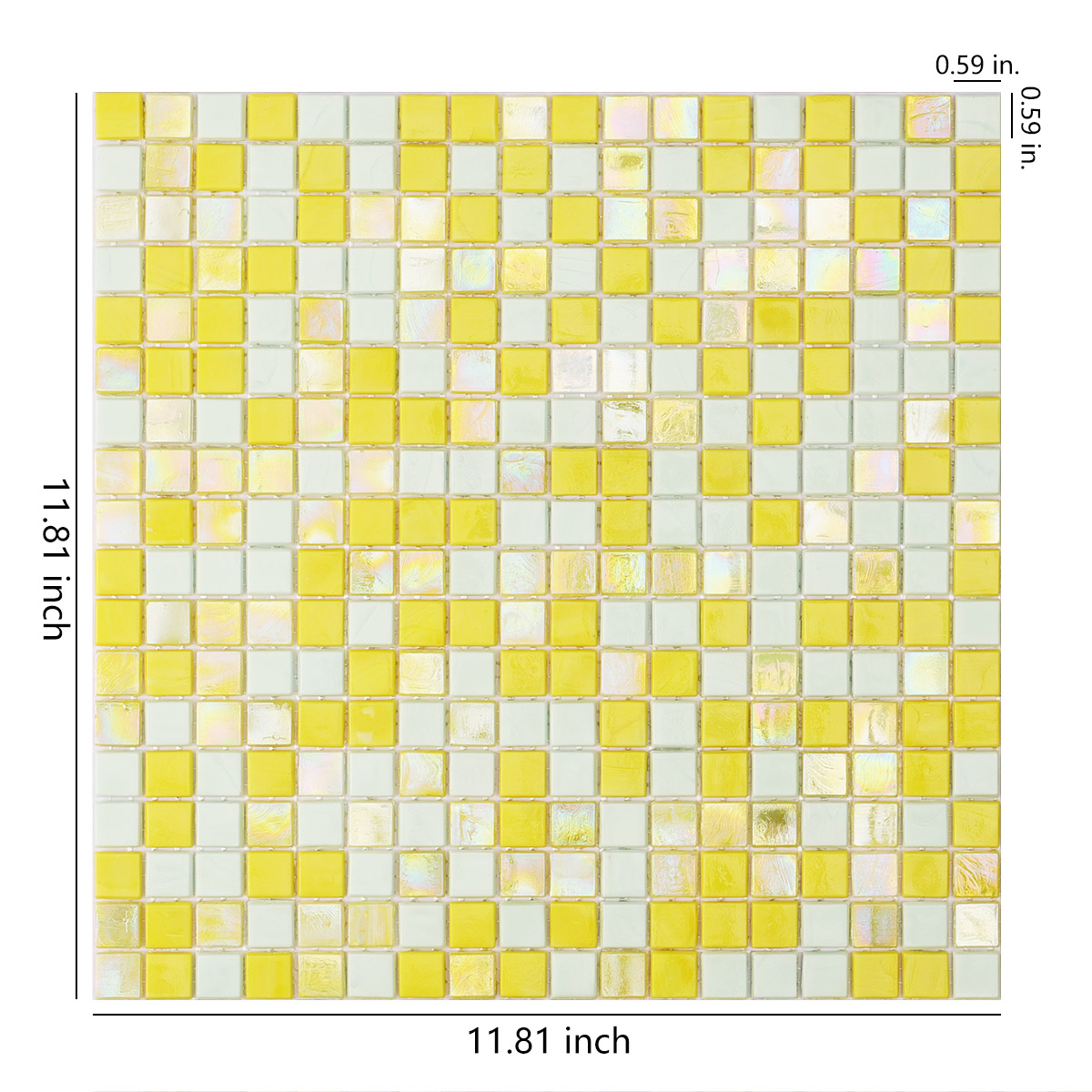 Bright Yellow Square Glass Mosaic Wall & Floor Tile