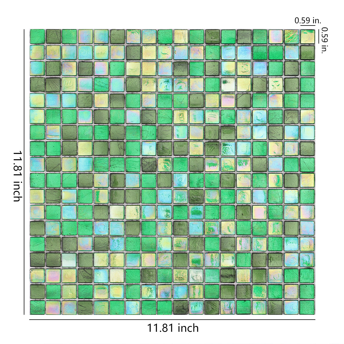 Glossy Forest Green Square Glass Mosaic wall Tiles