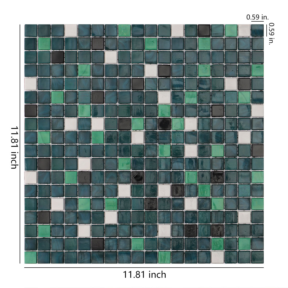 Dark Green Multcolor Glass Mosaic Tiles