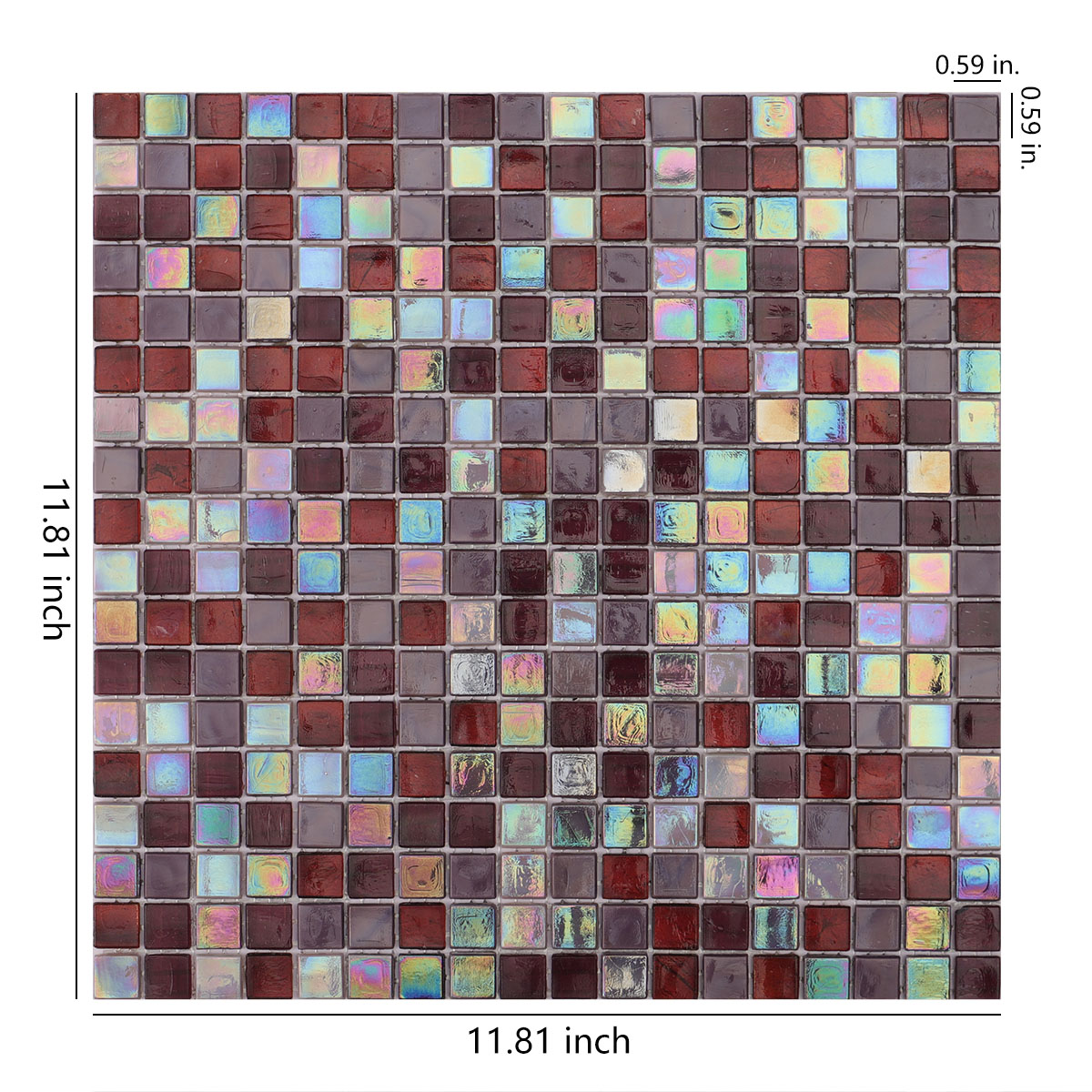 Glossy Merlot Red and Purple Glass Mosaic Walls and Floors Tiles