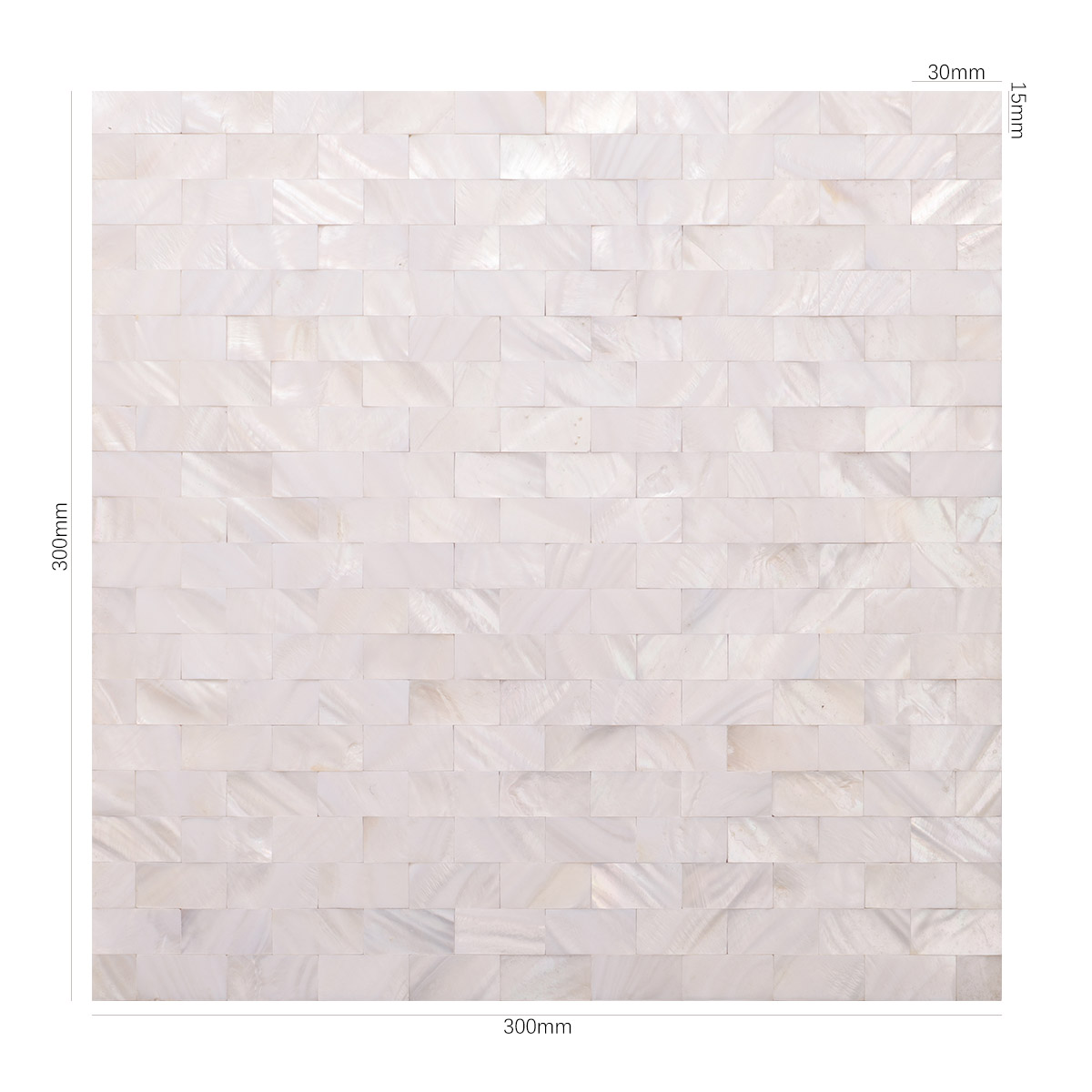 white stacked subway mother-of-pearl mosaic tile dimension figure