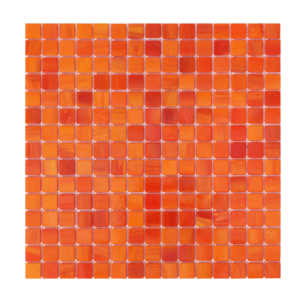 Glossy Fire Orange Glass Mosaic Pool Tiles