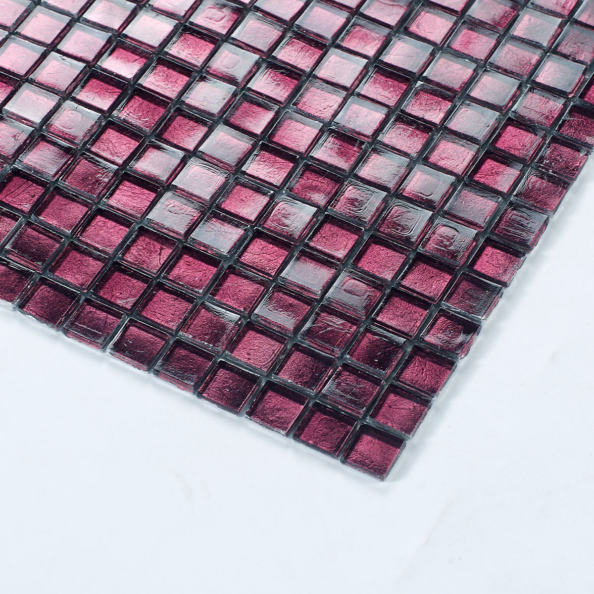 Glossy Purple Foil Glass Mosaic Tiles