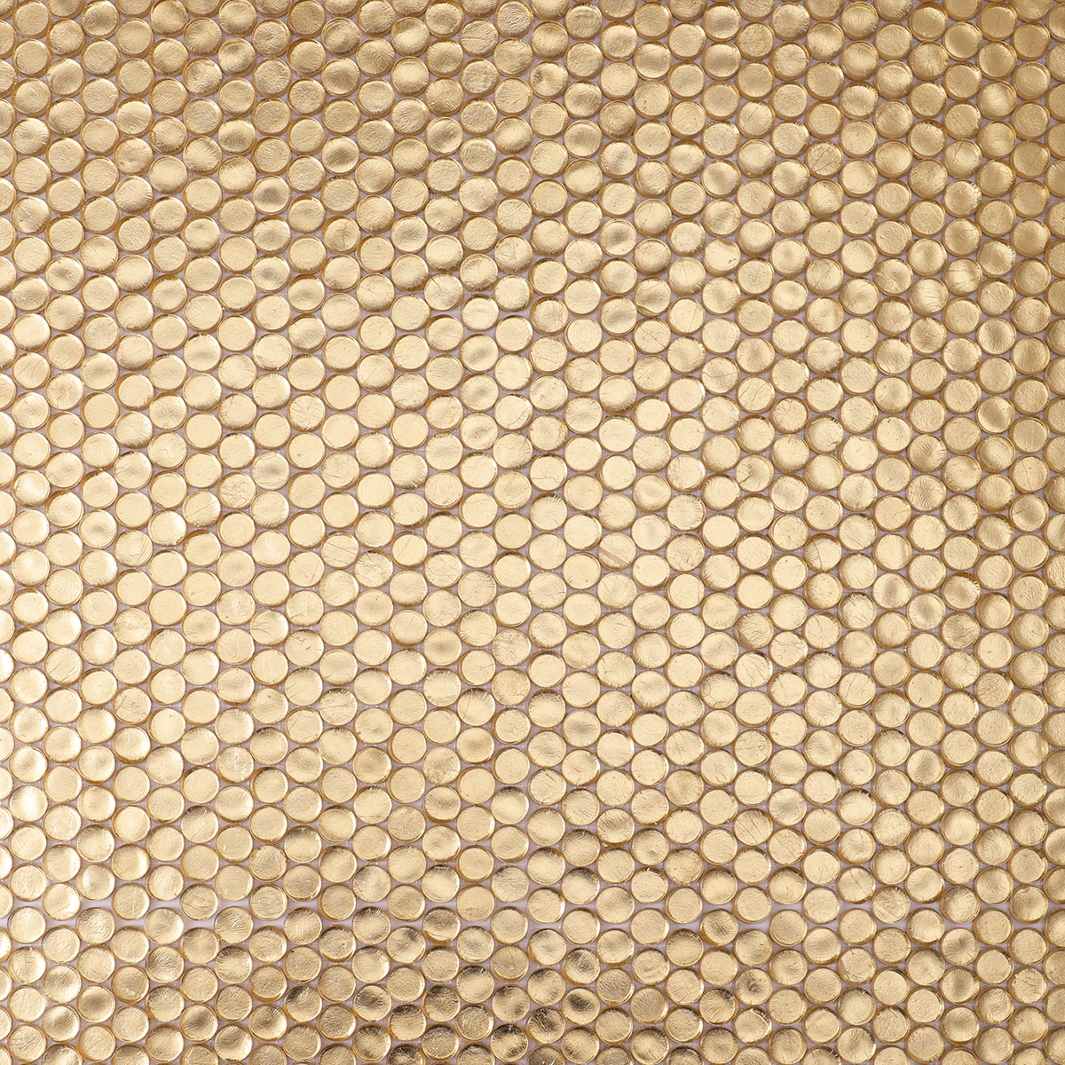Glossy Gold Penny Round Glass Mosaic Tiles - Luxurious Wall & Floor Accents