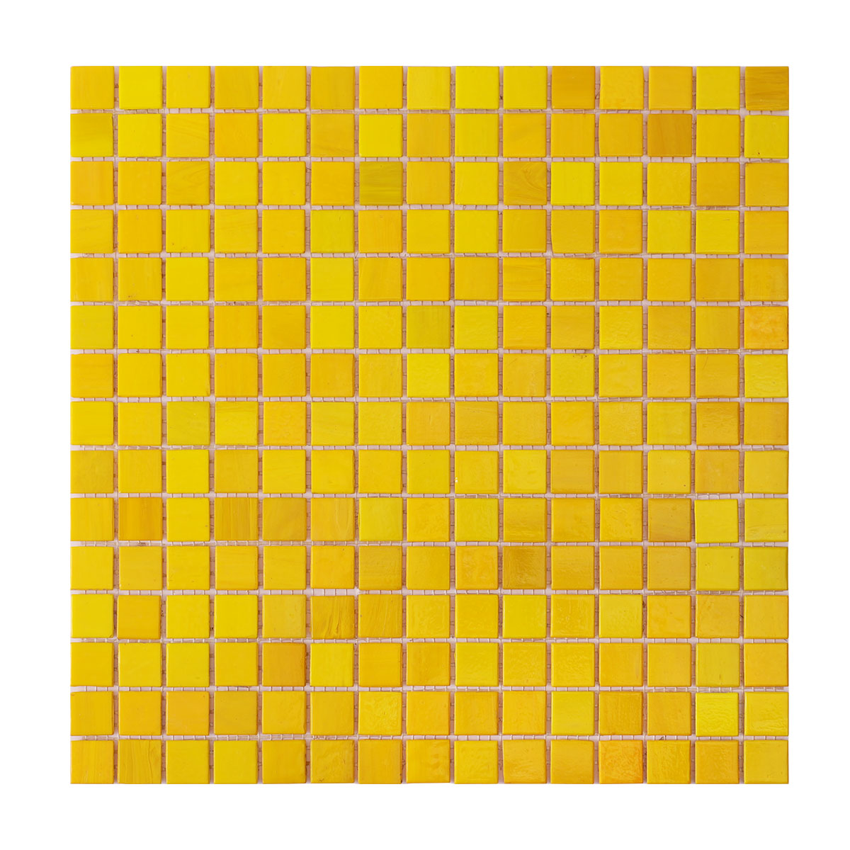 Vibrant Mustard Yellow Square Glass Mosaic Pool Tiles