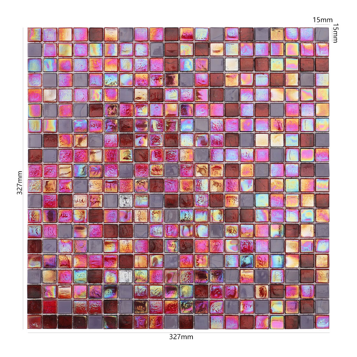 Vibrant Melograno Red and Purple Glass Mosaic Wall Pool Floor Tile 