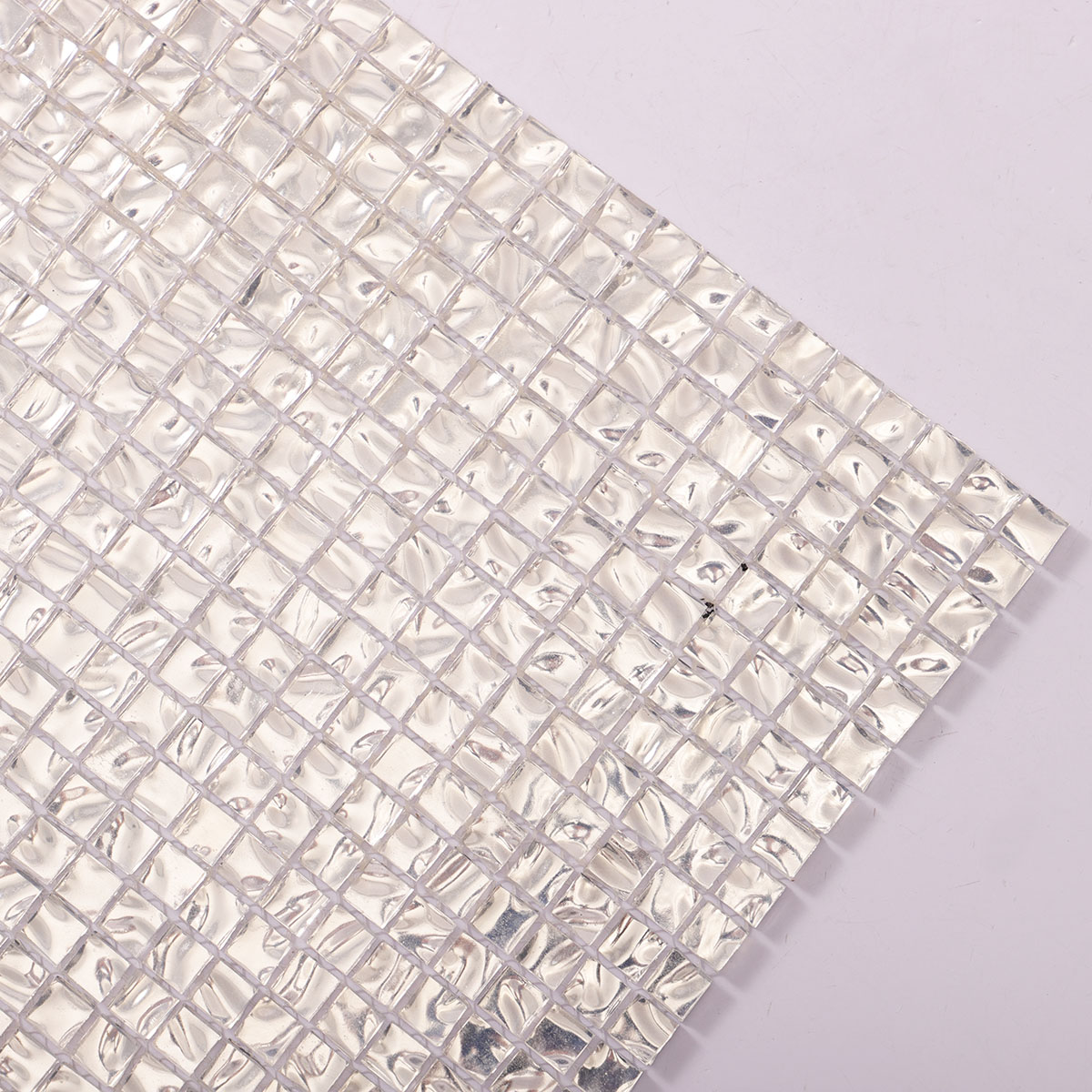 Glossy Silver Square Glass Mosaic Wall Tile 10X10mm
