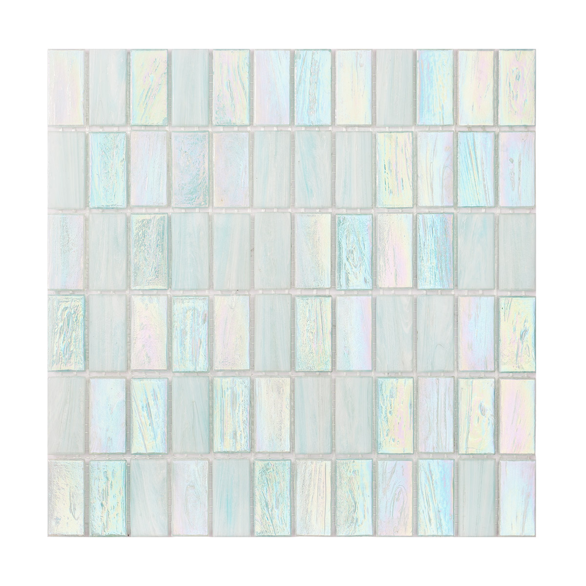 Bright Green Iridescent Rectangle Glass Mosaic Bathroom Tiles