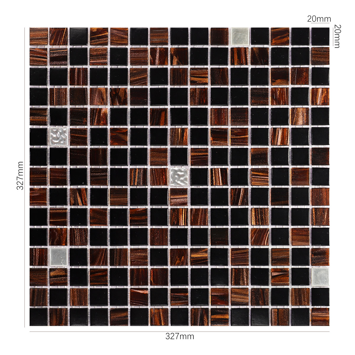 Brown and Black Glass Mosaic Tiles for Wall and Floor 