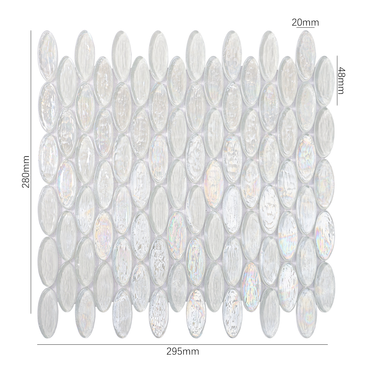 Oval Glass Mosaic Tiles For Pools, Spas,Kitchens&Bathrooms