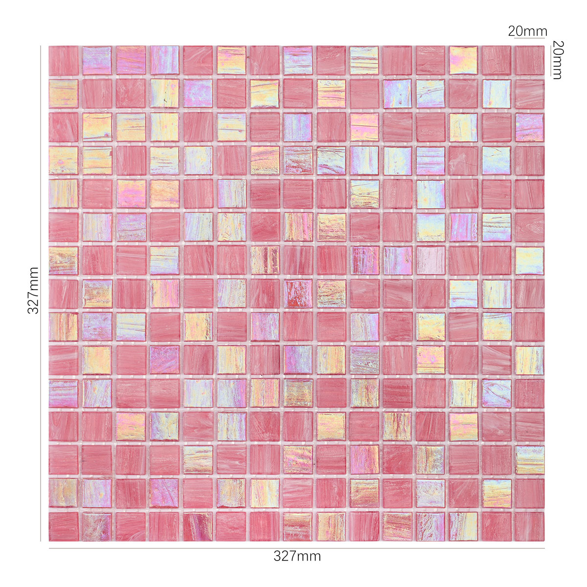 Glossy Pink Glass Mosaic Tiles for Walls and Floors