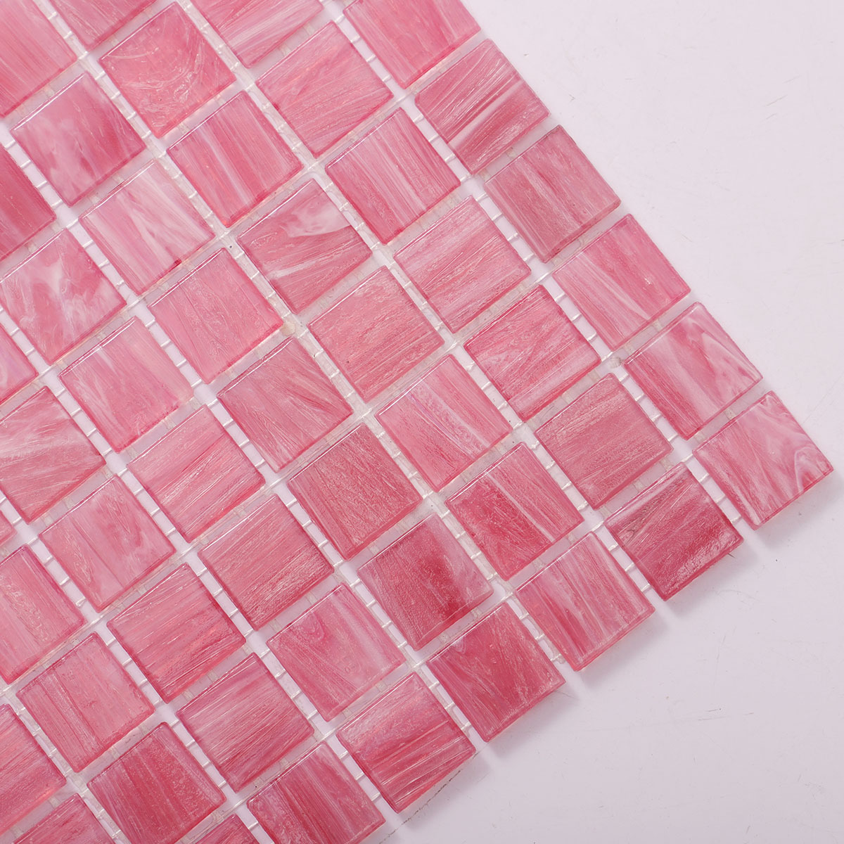 Punch Pink Glass Mosaic Tiles
