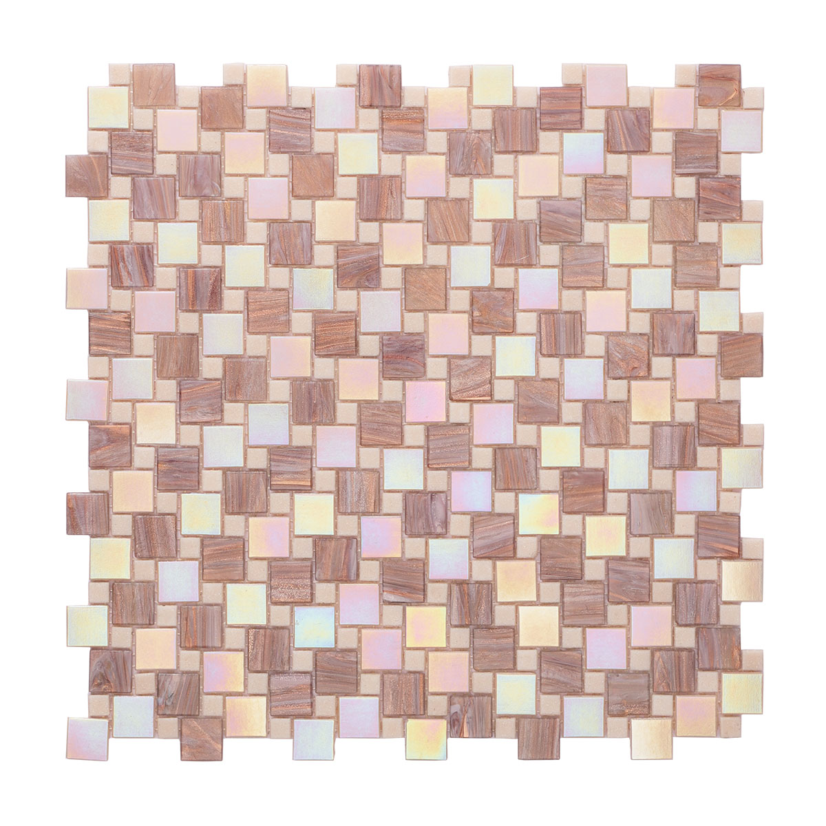 Glossy  Pearl Sheer Pink and Purple Glass Mosaic Tiles