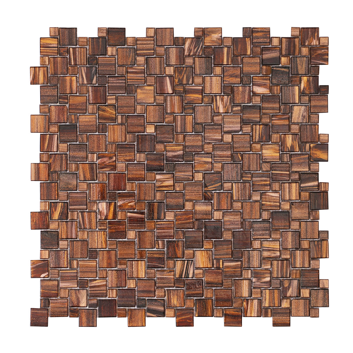 Windmill Pattern Brown Glass Mosaic Tiles for Pools & Backsplash