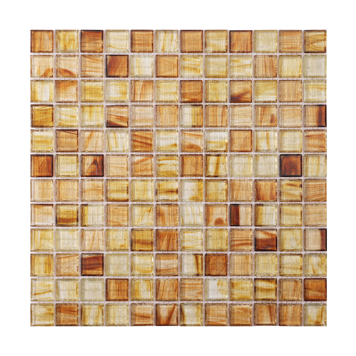 Transparent Brown Glass Mosaic Tiles for Kitchen Walls-SAICINA TILES