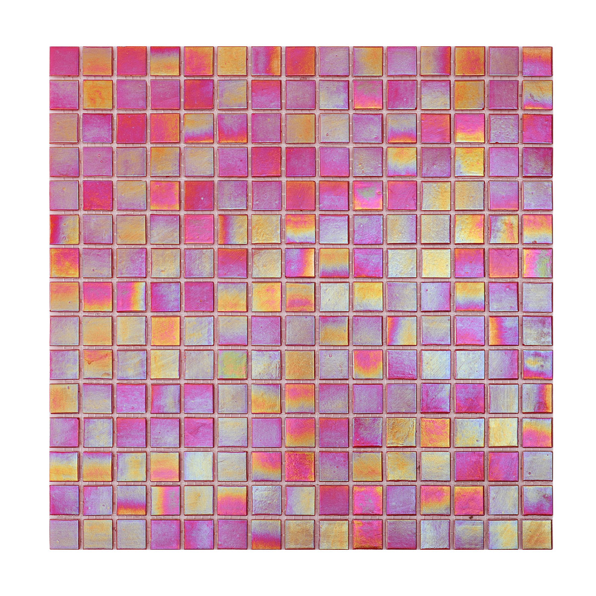 Watermelon Red Iridescent Glass Mosaic Tiles for Stylish Backsplashes-SAICINA TILES