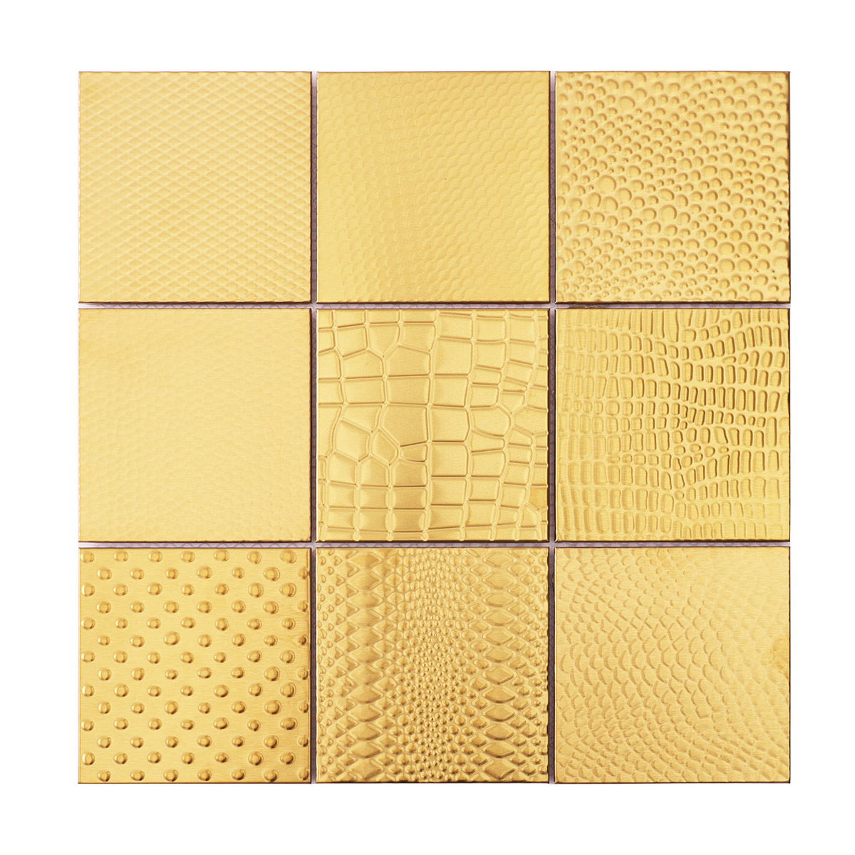 3D Wavy Gold Metal Mosaic Wall Tiles-SAICINA TILES