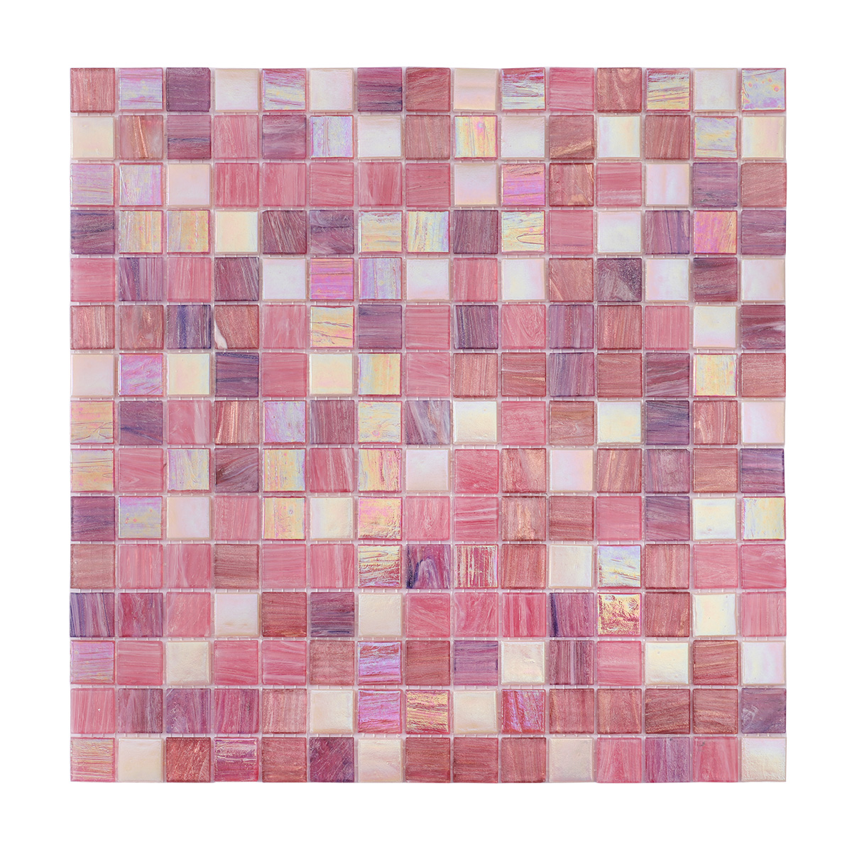 Purple & Pink  Iridescent Stained Glass Mosaic Tile-SAICINA TILES