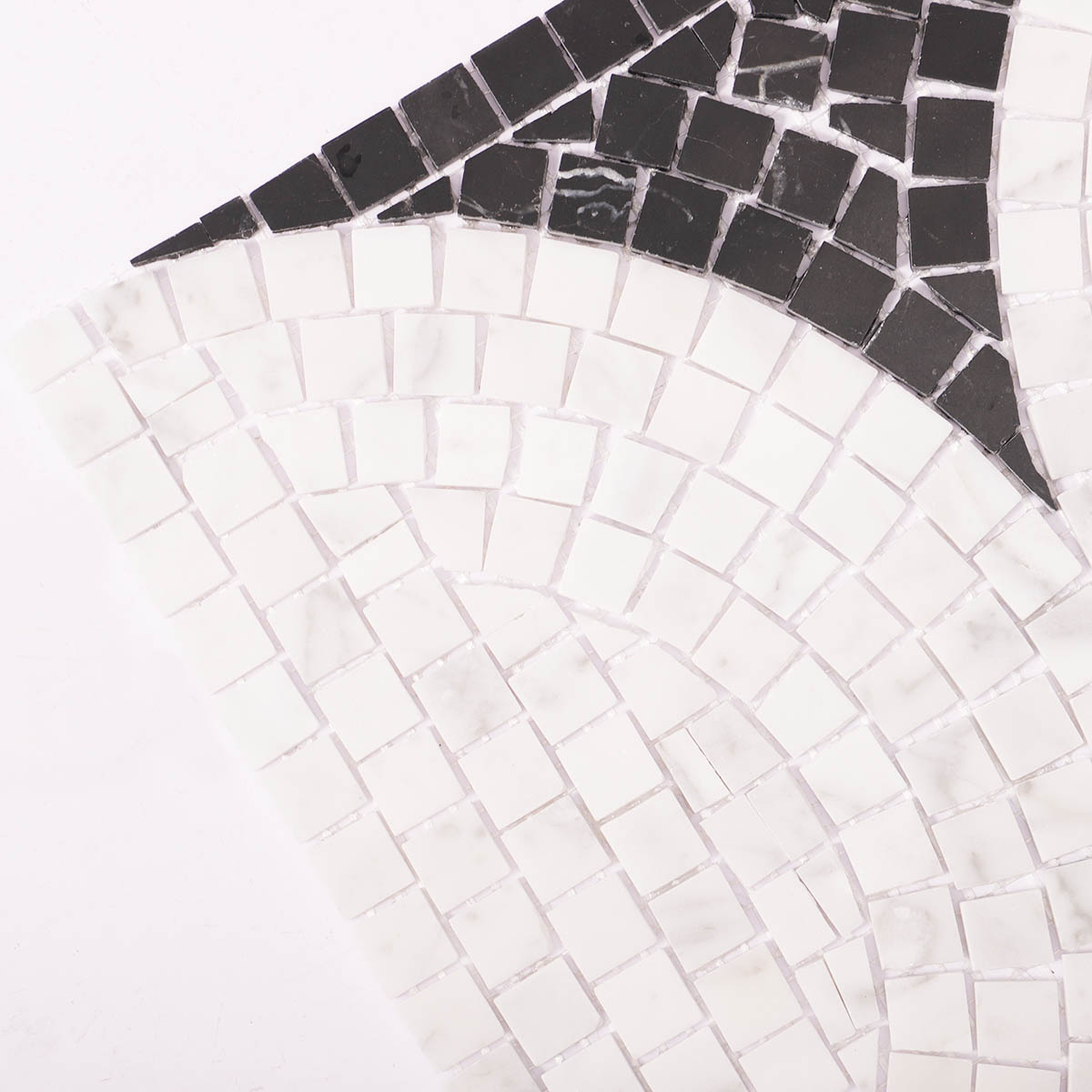 Black and White Handcrafted Marble Mosaic Tiles-SAICINA TILES
