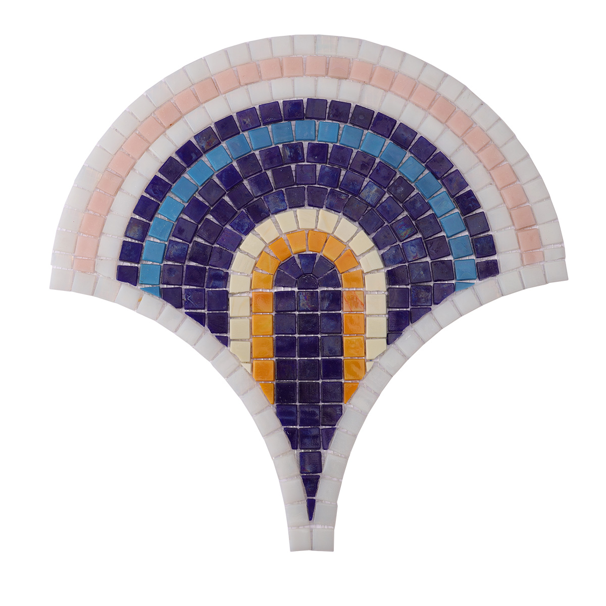 Obverse side of glass mosaic tiling art