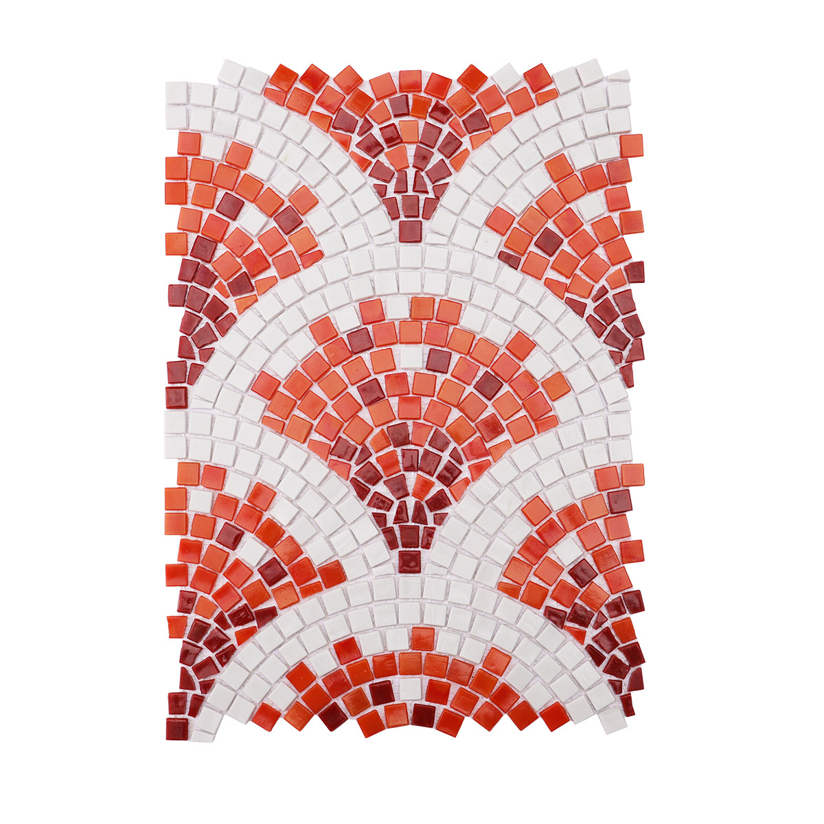 Obverse side of fish scale glass mosaic design