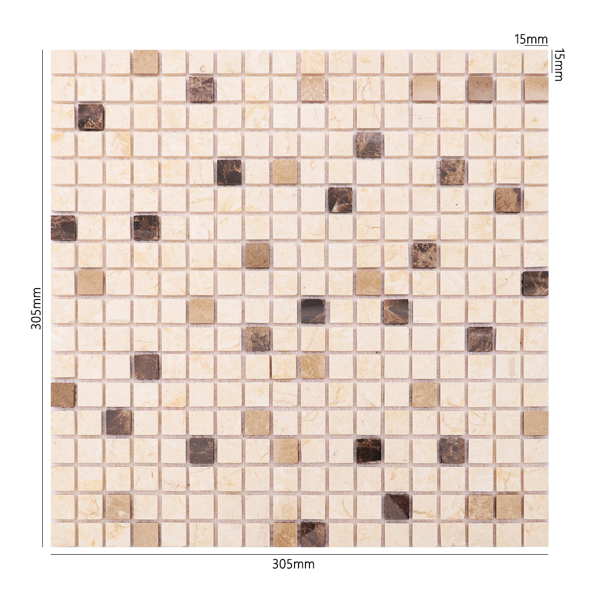  Crema Marfil Mixed Emperador Light and Emperador Dark Marble Mosaic Tiles-SAICINA TILES