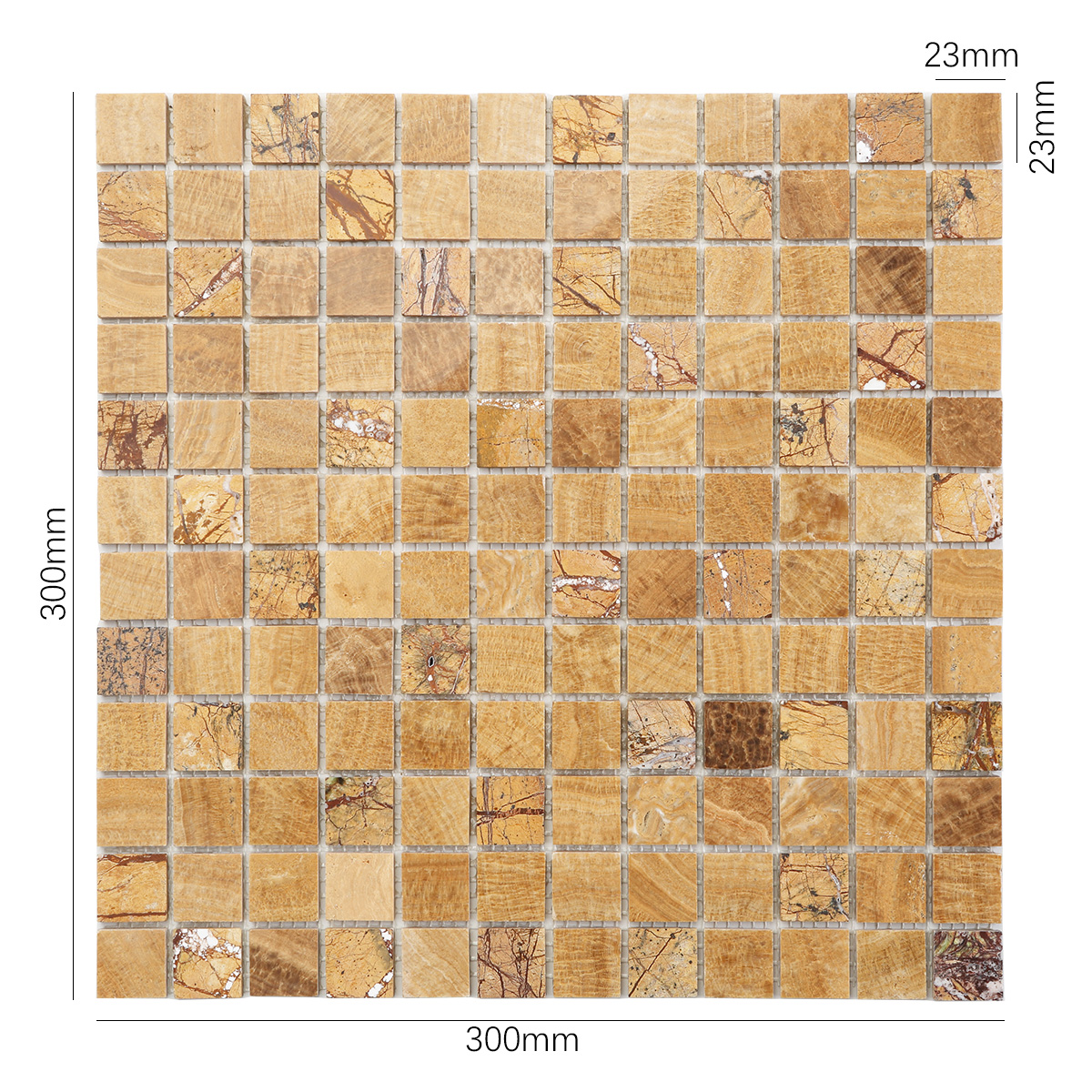 Polished Emperador Light Square Marble Mosaic Tiles-SAICINA TILES