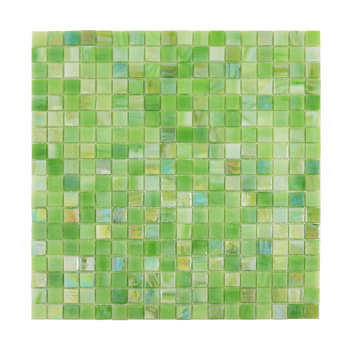Emerald Green Glass Mosaic Tile, obverse side view